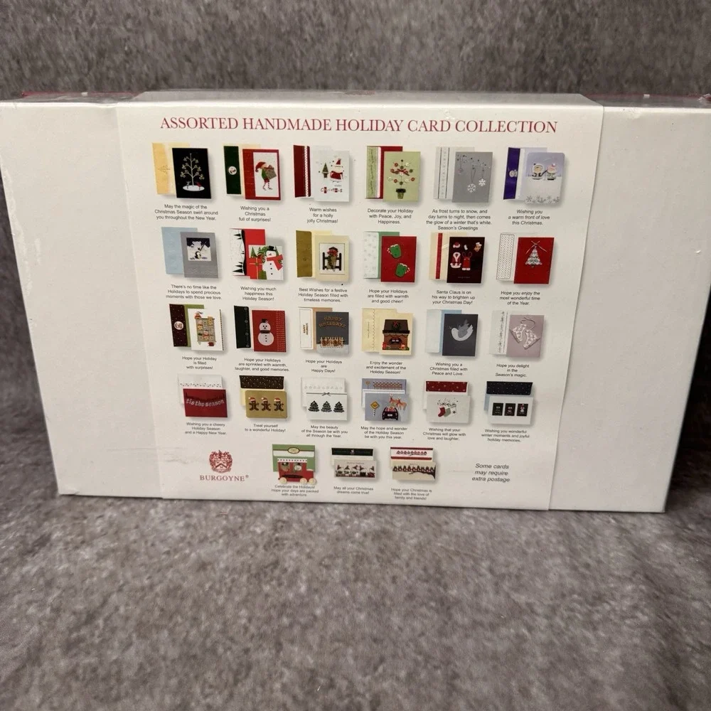 New Box of 27 Burgoyne Elegant Hand Crafted Holiday Cards Matching Envelopes